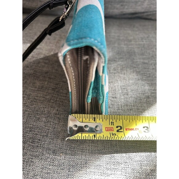 Thirty One Every Day Wristlet 10th Anniversary In Teal Mod Dot Zip Around - Picture 11 of 11